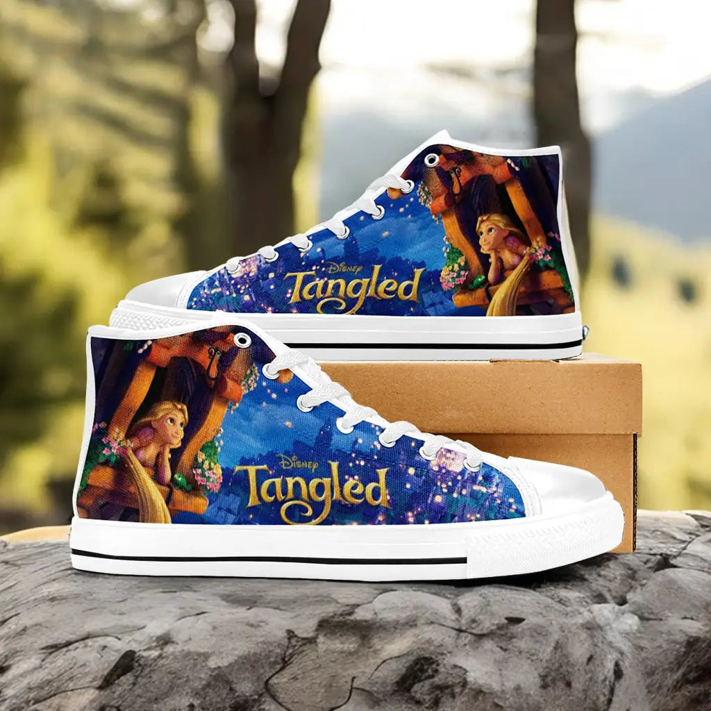 Tangled Princess Rapunzel Custom High Top Sneakers Shoes