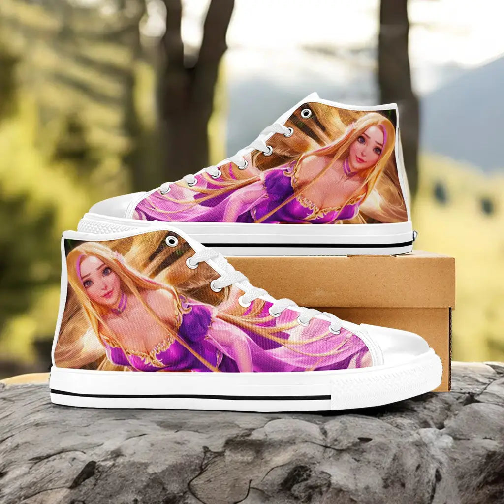 Tangled Princess Rapunzel Custom High Top Sneakers Shoes