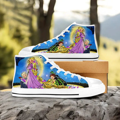 Tangled Princess Rapunzel Custom High Top Sneakers Shoes