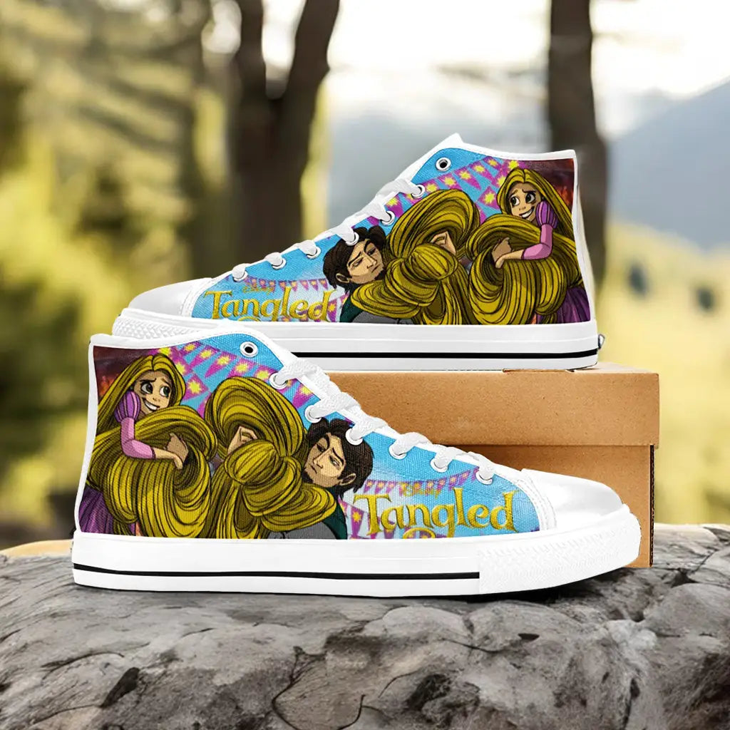 Tangled Princess Rapunzel Custom High Top Sneakers Shoes