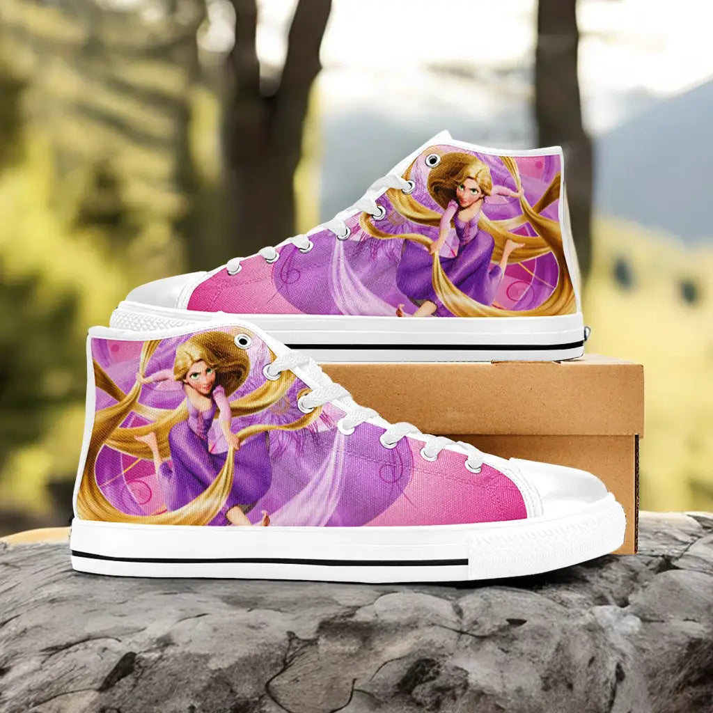 Tangled Princess Rapunzel Custom High Top Sneakers Shoes