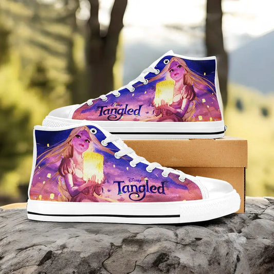 Tangled Princess Rapunzel Custom High Top Sneakers Shoes