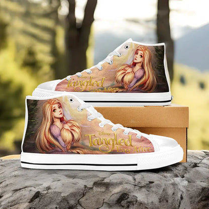 Tangled Princess Rapunzel Custom High Top Sneakers Shoes