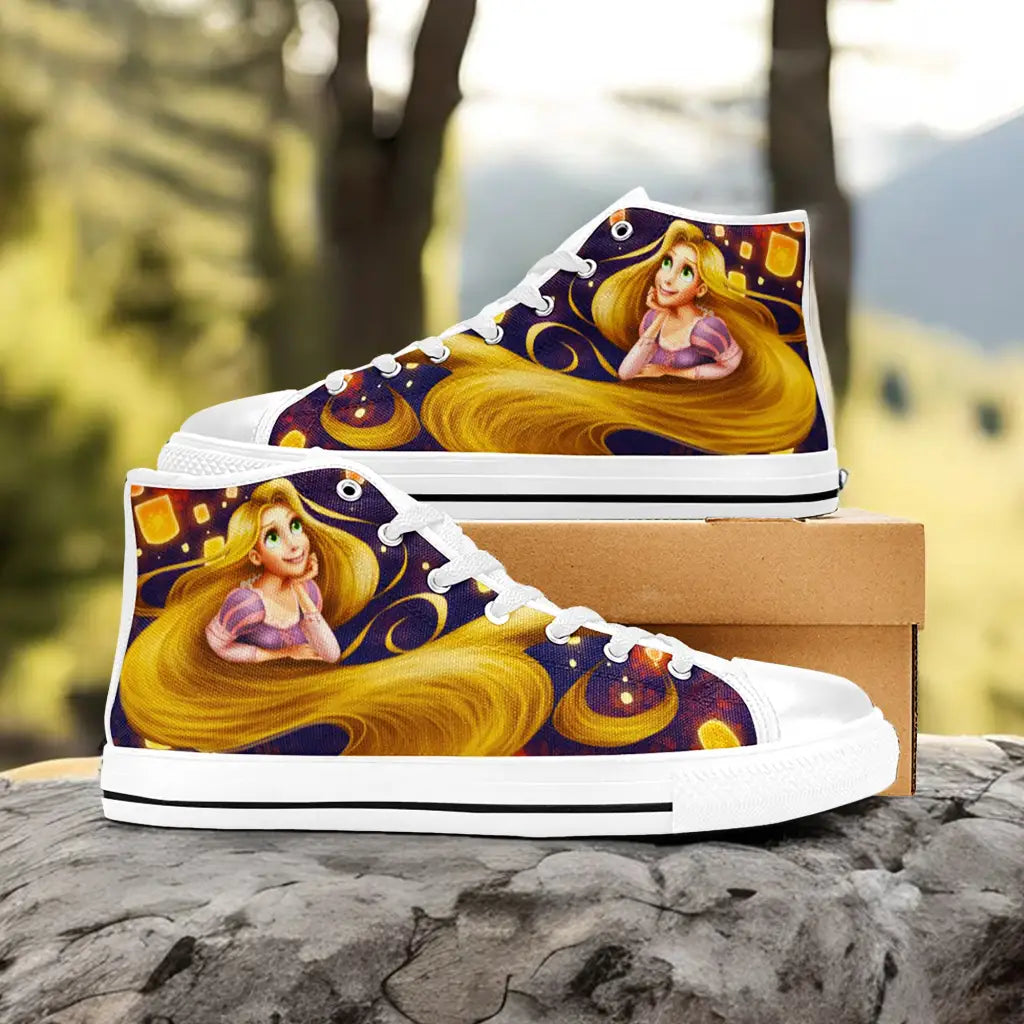 Tangled Princess Rapunzel Custom High Top Sneakers Shoes