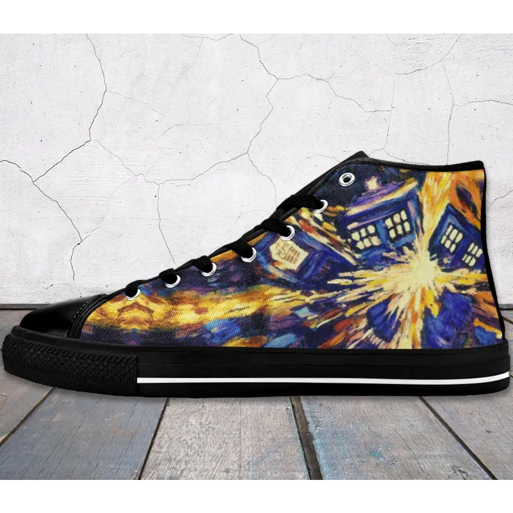 Tardis Doctor Who starry night Shoes High Top Sneakers