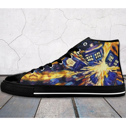 Tardis Doctor Who starry night Shoes High Top Sneakers