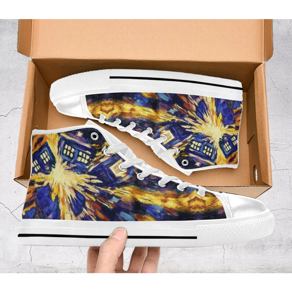 Tardis Doctor Who starry night Shoes High Top Sneakers