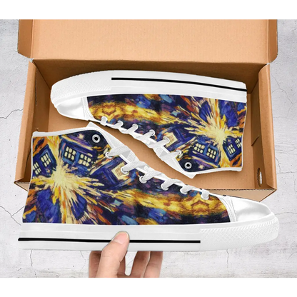 Tardis Doctor Who starry night Shoes High Top Sneakers