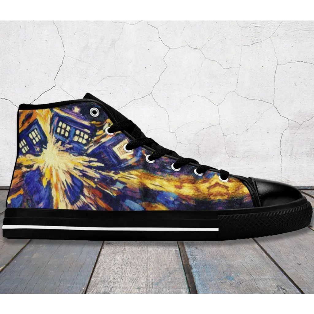 Tardis Doctor Who starry night Shoes High Top Sneakers