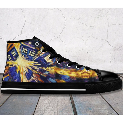 Tardis Doctor Who starry night Shoes High Top Sneakers