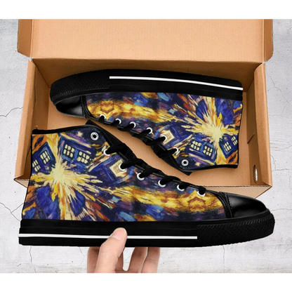 Tardis Doctor Who starry night Shoes High Top Sneakers