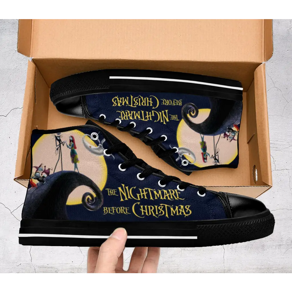 The Nightmare Before Christmas Jack Skellington Sally Custom High Top Sneakers Shoes