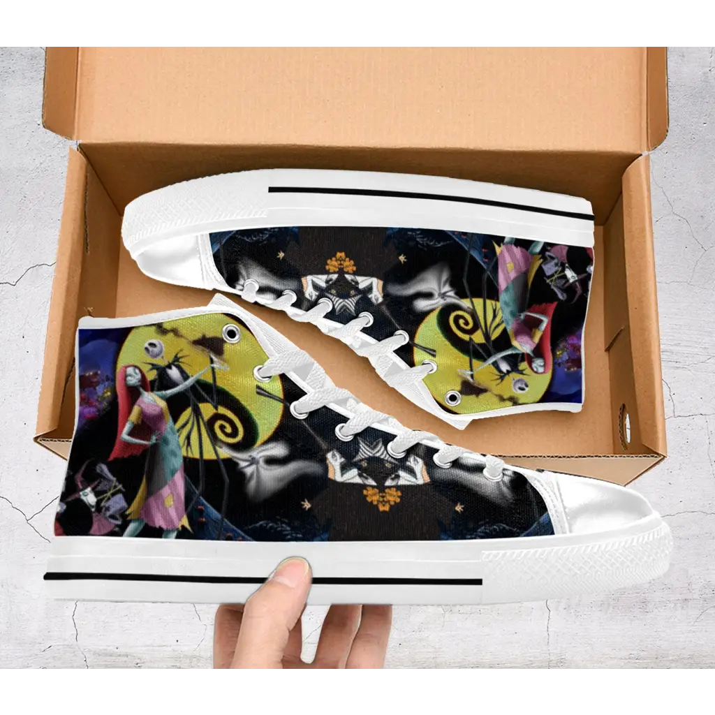 The Nightmare Before Christmas Jack Skellington Sally Custom High Top Sneakers Shoes