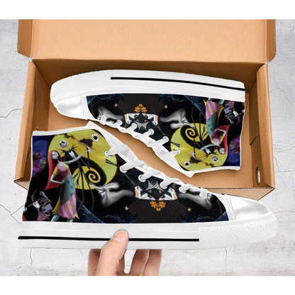 The Nightmare Before Christmas Jack Skellington Sally Custom High Top Sneakers Shoes