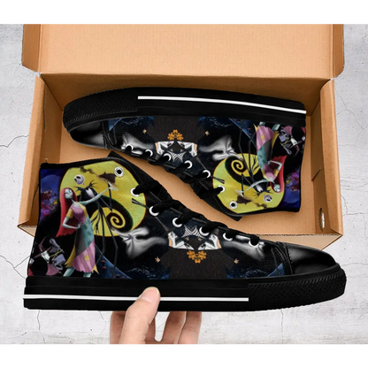 The Nightmare Before Christmas Jack Skellington Sally Custom High Top Sneakers Shoes