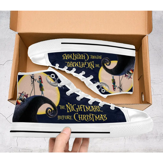 The Nightmare Before Christmas Jack Skellington Sally Custom High Top Sneakers Shoes