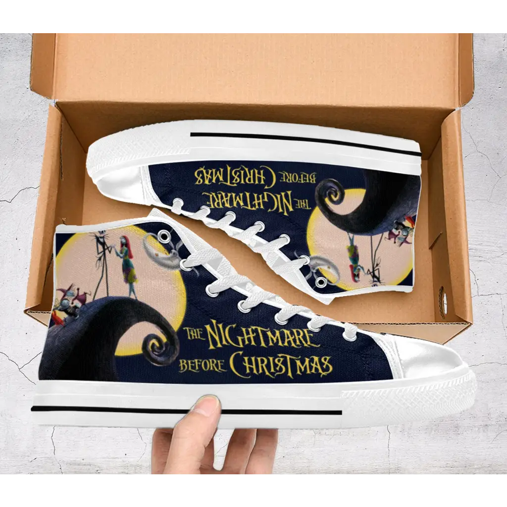 The Nightmare Before Christmas Jack Skellington Sally Custom High Top Sneakers Shoes