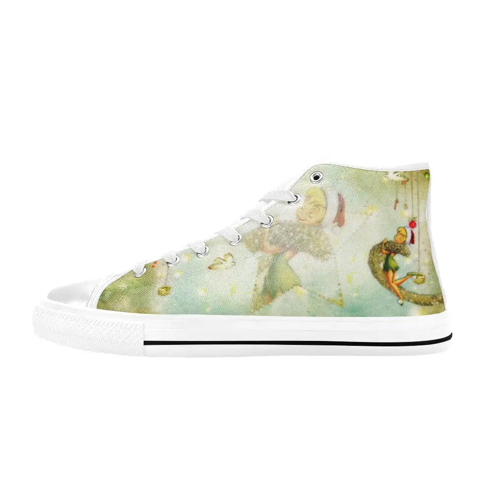 Tinkerbell Christmas Tinker Bell Custom High Top Sneakers Shoes