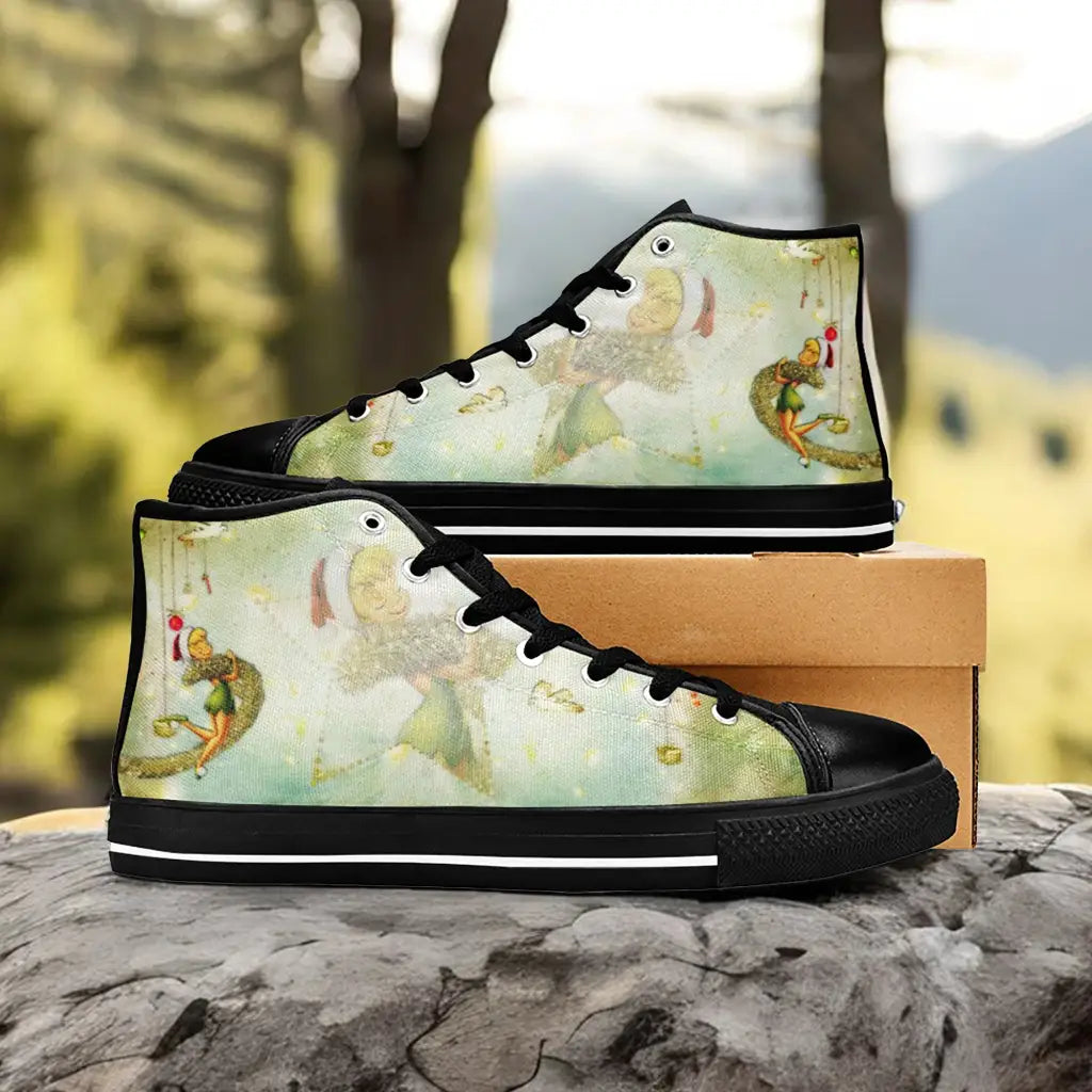 Tinkerbell Christmas Tinker Bell Custom High Top Sneakers Shoes