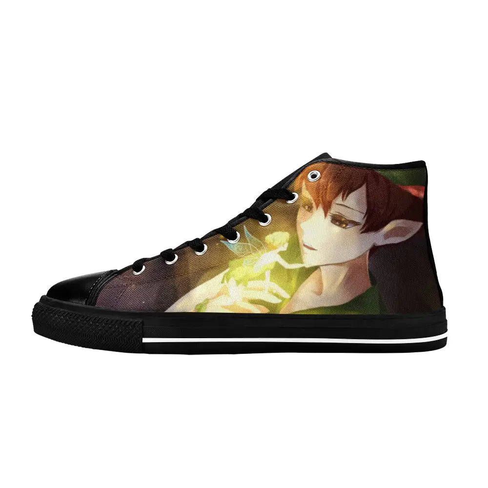 Tinkerbell Tinker Bell And Peter Pan Custom High Top Sneakers Shoes