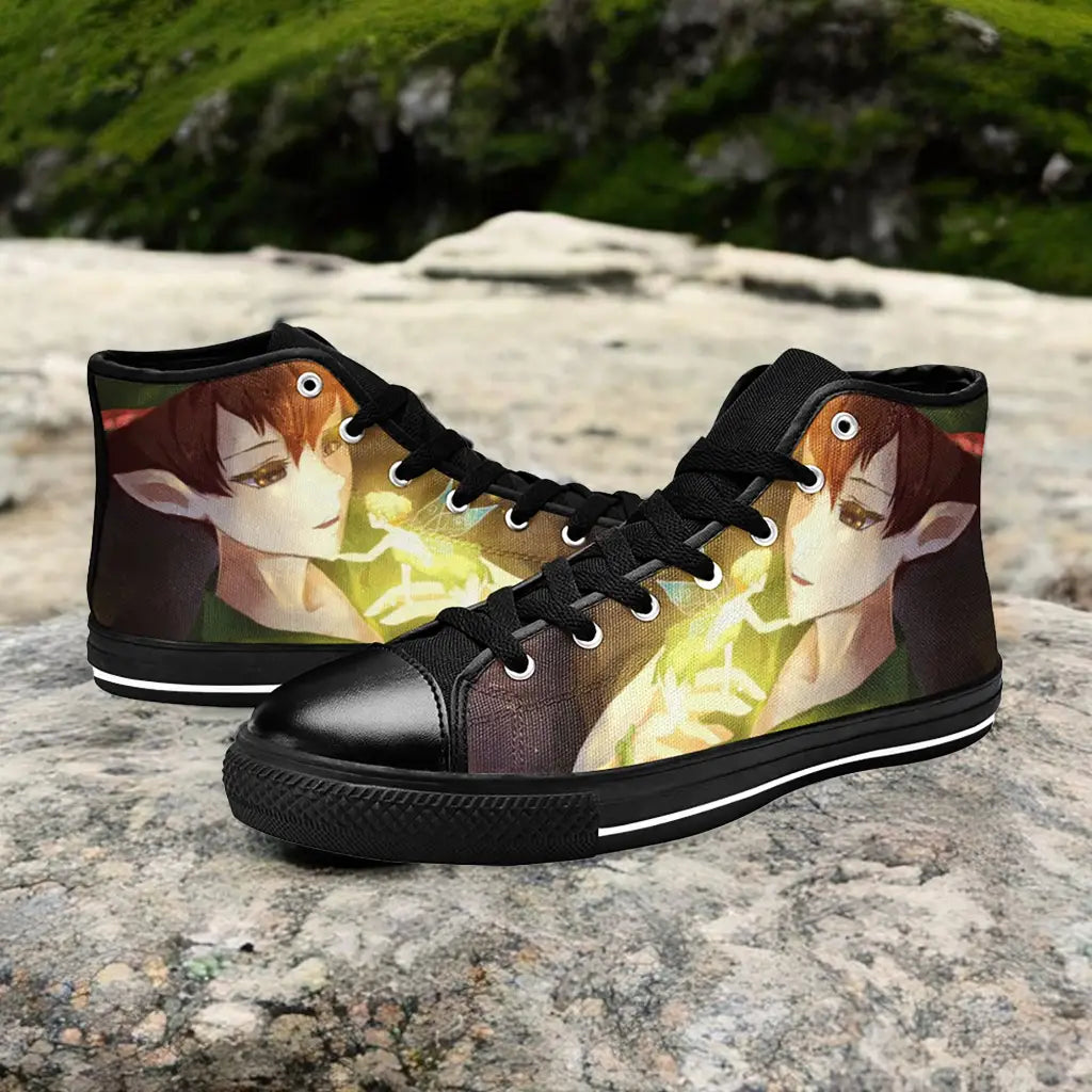 Tinkerbell Tinker Bell And Peter Pan Custom High Top Sneakers Shoes