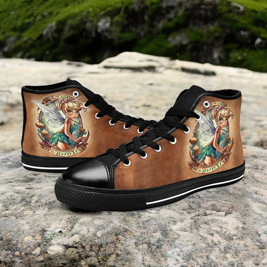 Tinkerbell Tinker Bell Tattoo Sailor Jerry Style Custom High Top Sneakers Shoes