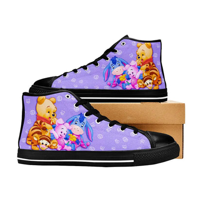 Winnie the pooh Piglet Tiger Eeyore Custom High Top Sneakers Shoes