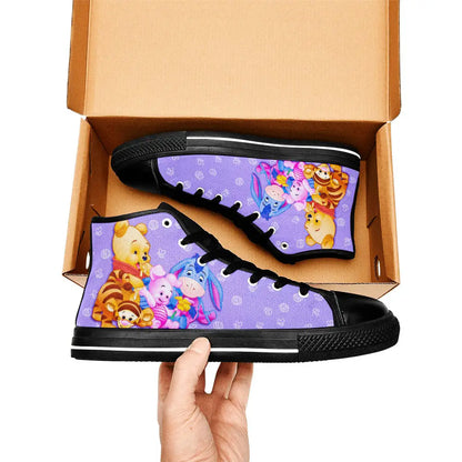 Winnie the pooh Piglet Tiger Eeyore Custom High Top Sneakers Shoes