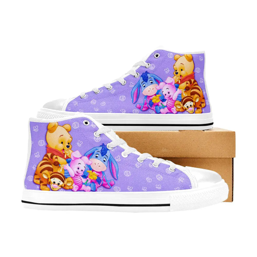 Winnie the pooh Piglet Tiger Eeyore Custom High Top Sneakers Shoes