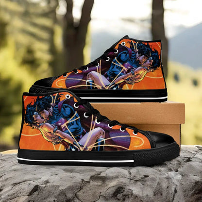 Wonder Women Kiss Superman Custom High Top Sneakers Shoes